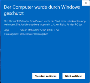 Windows-Sicherheitswarnung: Der Herausgeber konnte nicht verifiziert werden