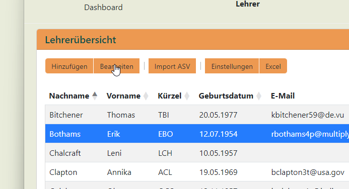 Lehrkraft für manuelle Abrechnung konfigurieren